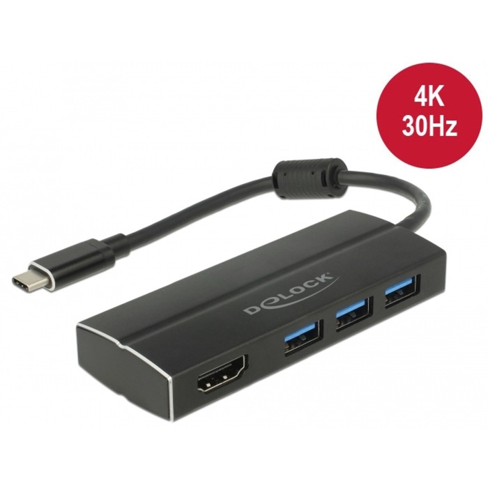Adapter Delock USB 3.1 Gen 1 > 3x USB3.0-A + HDMI 63931